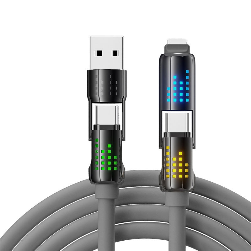 4-in-1 Fast Charging Data Cable with Breathing Light