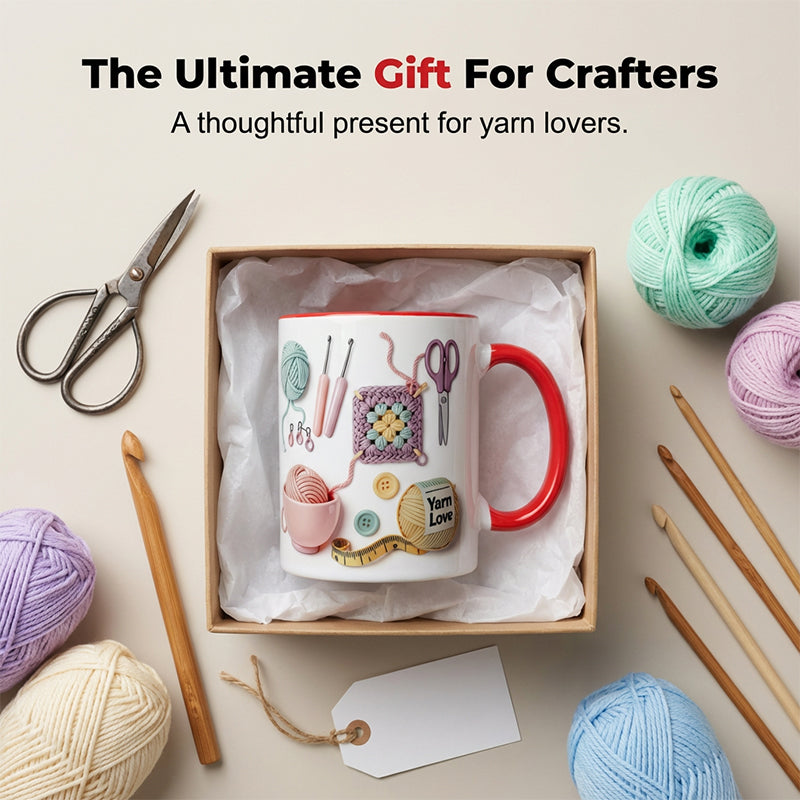 💥Yarn Love Mug, Gift For Crafters And Creative Souls
