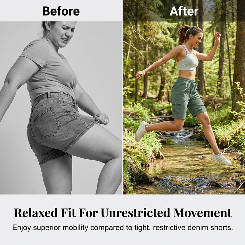 Women's Quick-Dry Cargo Shorts with Pockets