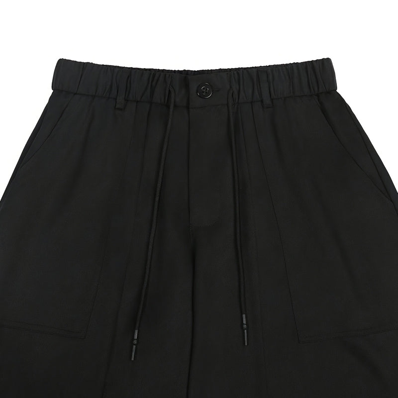 👖 Men's Plus Size Capri Pants – Wide-Leg Loose Fit, Drawstring Waist & Large Pockets ✨