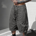 👖 Men's Plus Size Capri Pants – Wide-Leg Loose Fit, Drawstring Waist & Large Pockets ✨