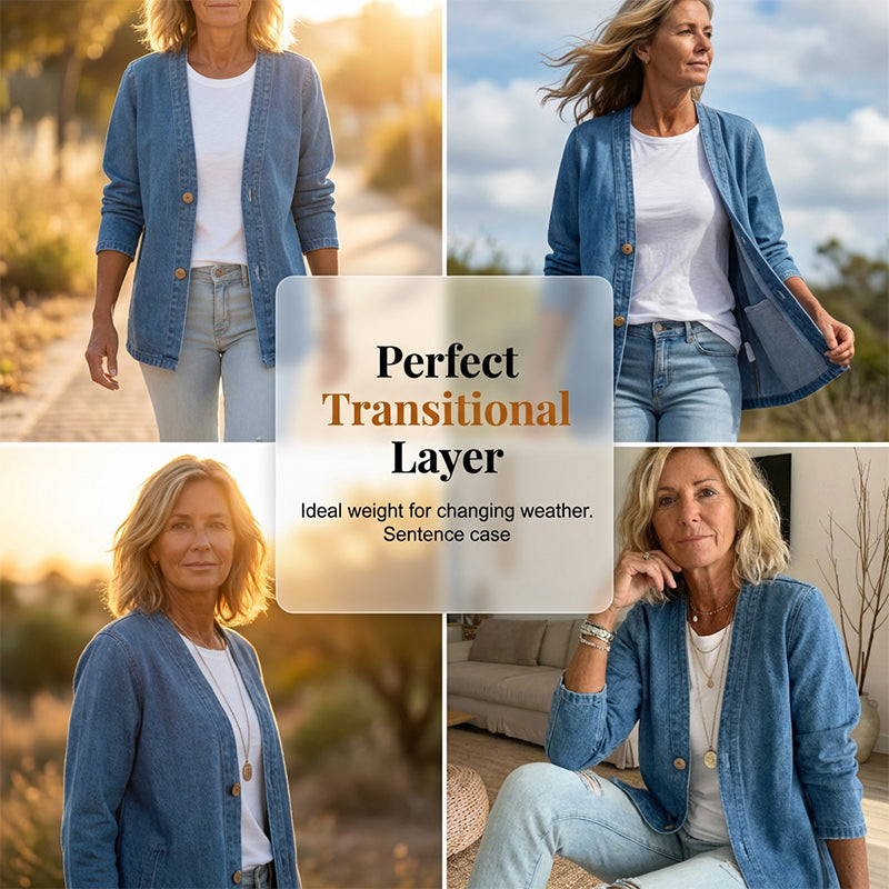 🧥Women's Classic Button Front Denim Jacket