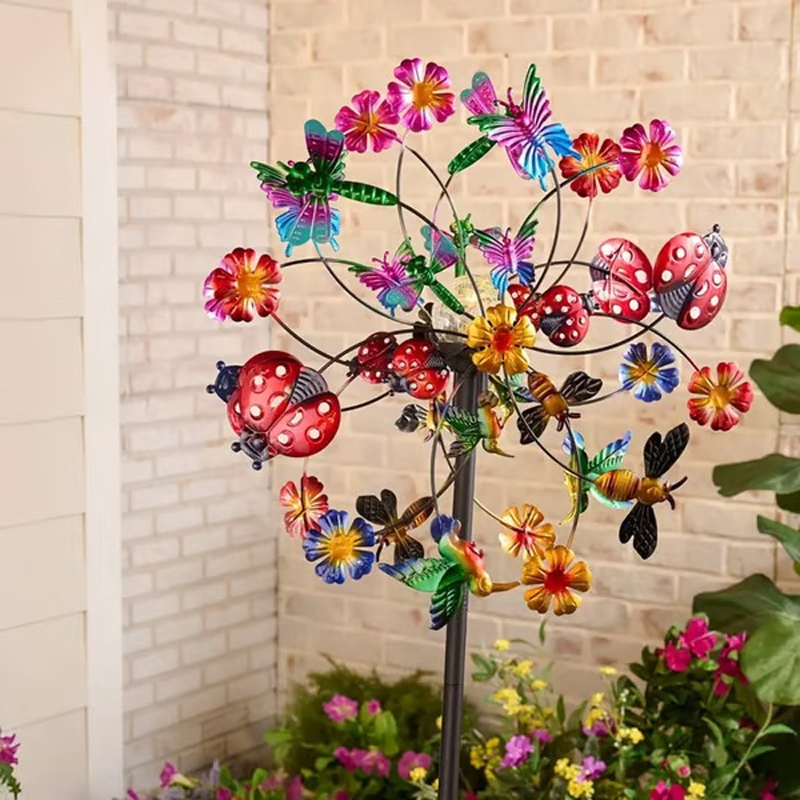 🌸🎡 Solar-Powered Wind Spinner for Garden