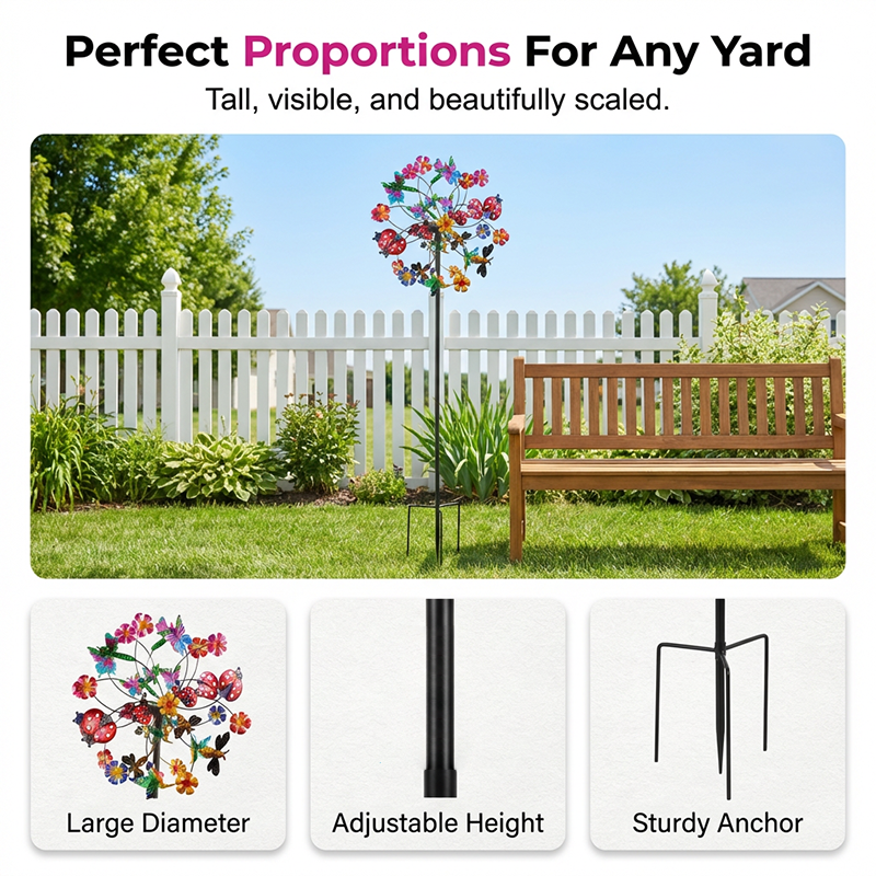 🌸🎡 Solar-Powered Wind Spinner for Garden