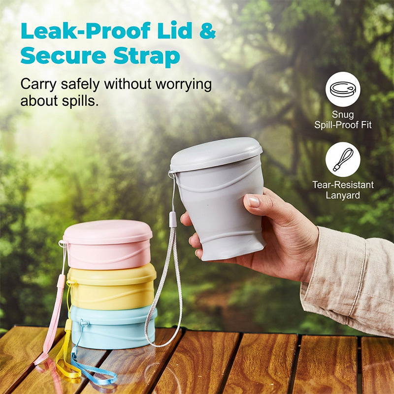 Collapsible Silicone Travel Cup with Lid