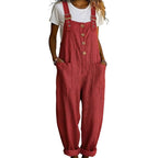 👖 Women's Casual Loose Fit Overalls – Button Front, Deep Pockets, Relaxed Style 🍃