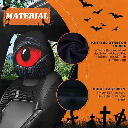 Spooky Red Eye Car Headrest Cover