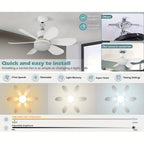 🔥SmartBreez 40W LED Ceiling Fan Light – 20.5 Ultra-Quiet with Remote 🎯 | E27 + FREE B22 Adapter 🔌