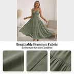 💛Women's Halter Neck Backless Tiered Maxi Dress🌊