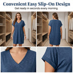 💃🌸2026 Trend New✨ Plus Size V-Neck T-Shirt Dress ☁️