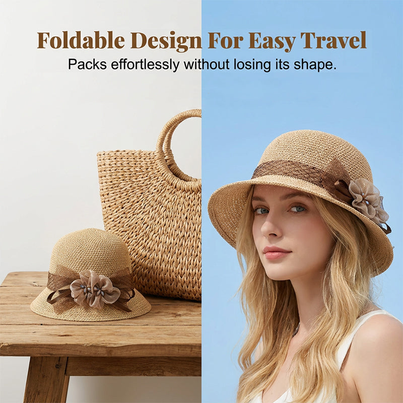 Foldable High-Top Summer Hat for Women