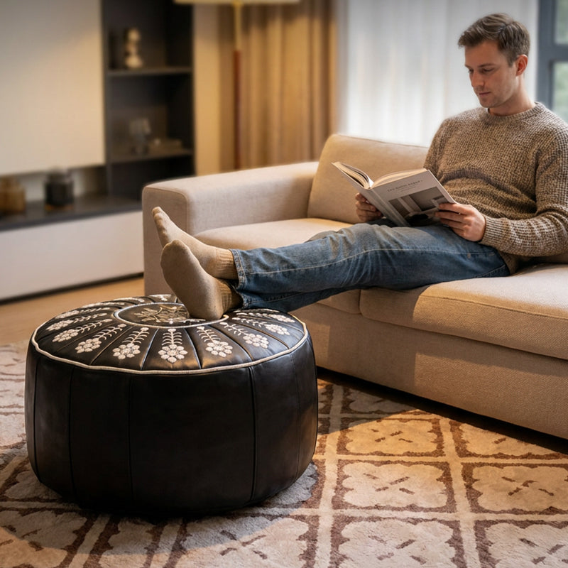🏡High-end luxury-quality leather Versatile Round Storage Seat