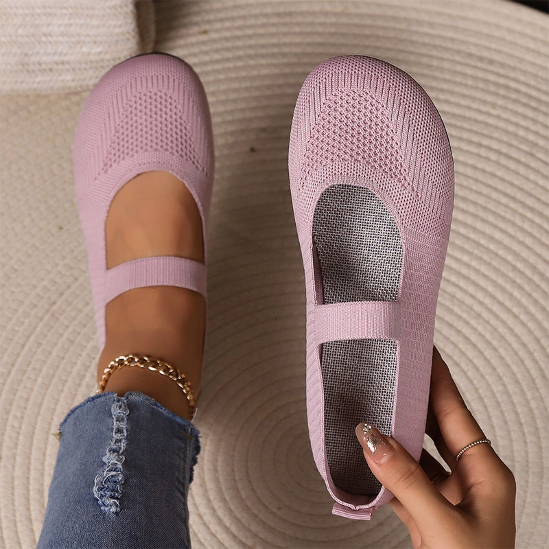 👟Breathable Knit Flats – Soft as clouds, anti‑slip sole. Walk for hours, feet stay cool & fresh. Your new favourite! 🌸✨