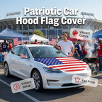 Patriotic Car Hood Flag Cover