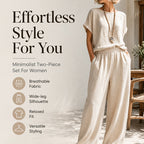 🌿Women's Short Sleeve Top & Wide-Leg Pants Set