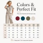 🌿Women's Short Sleeve Top & Wide-Leg Pants Set
