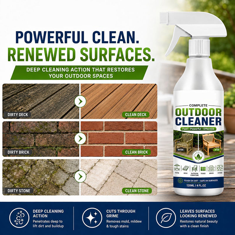 🌿 Outdoor Surface Cleaner Spray, Fast Acting Stain Remover for Patio, Wooden Furniture & Outdoor Surfaces