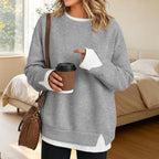 💗Women's Loose Faux Two-Piece Sweatshirt