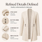 Women's Casual Double-Breasted Knit Cardigan