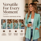 Women's Casual Double-Breasted Knit Cardigan