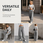 ✨ Easy Everyday Comfort | Women's Relaxed Wide-Leg Pants with Side Pockets
