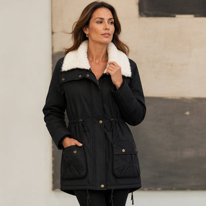 Women's Mid-Length Hooded Padded Jacket