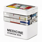 Large Plastic Medicine Storage Box with Multi-Layer Divided Compartments Portable Family Emergency First Aid Organizer Box💊📦
