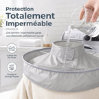 ✂️ Hair Cutting Cape with Catcher – built-in groove traps clippings, no mess on clothes or floors. Waterproof, non-static, folds flat. Perfect for home trims & kids' cuts!