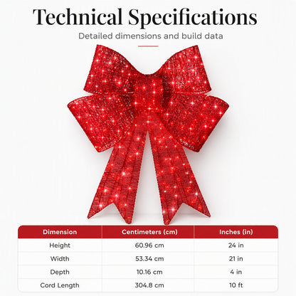 📢📢50% OFF !! ⏰Weatherproof LED Pre-Lit Christmas Bow