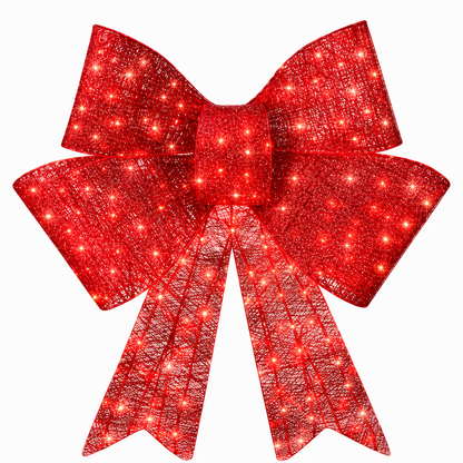 📢📢50% OFF !! ⏰Weatherproof LED Pre-Lit Christmas Bow