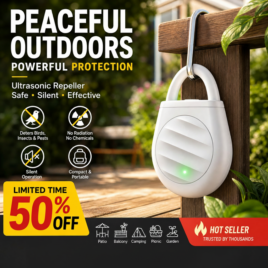 🔥Buy 3 get 2 free！🐦No more trouble from birds, beasts and locusts！Portable Ultrasonic Bird Repellent Keychain